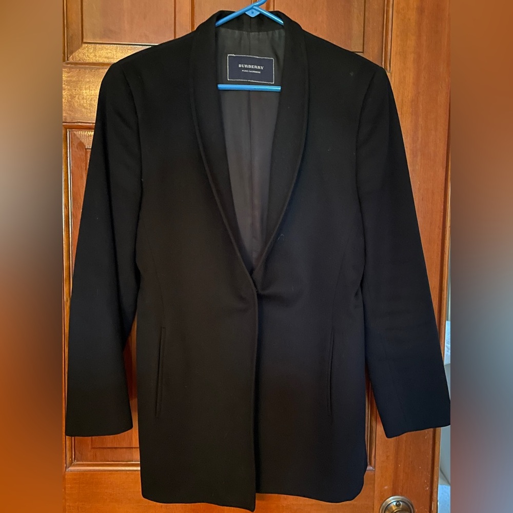Burberry cashmere one button blazer
